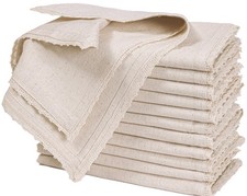 Cloth Dinner Napkins Linen Flax Cotton 18x18 Set of 12   Natural with Lace  ...