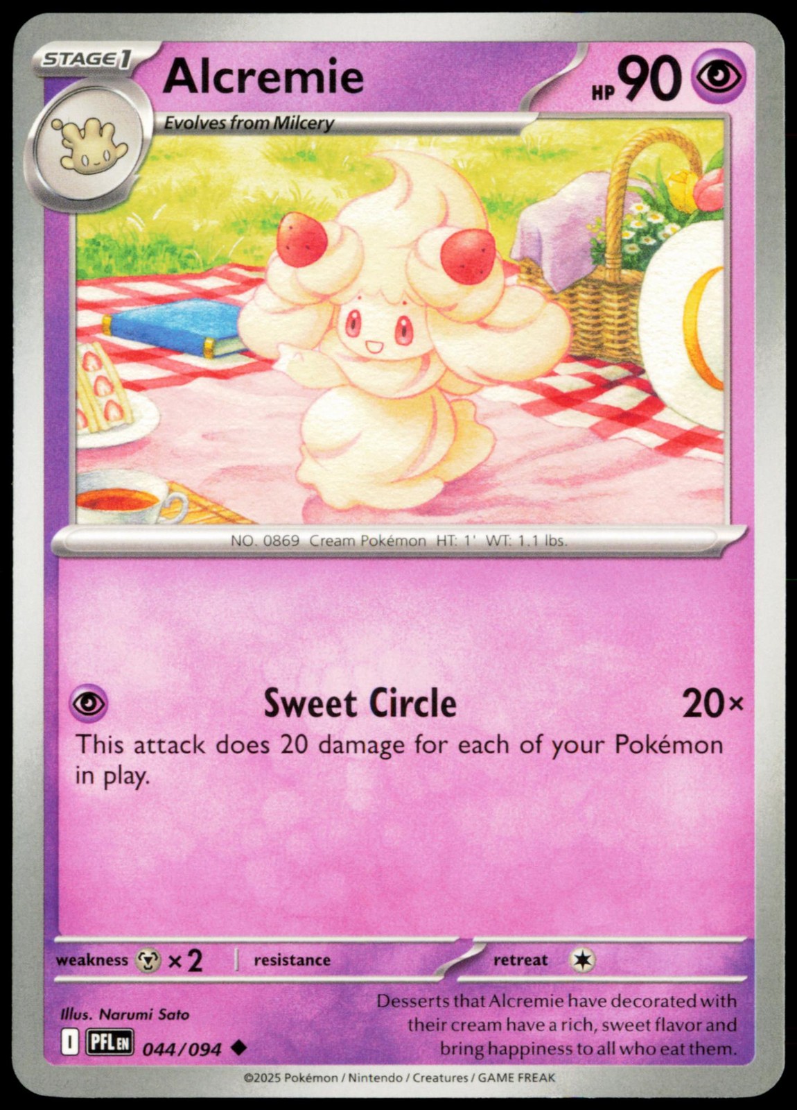 Alcremie 044/094 Uncommon Phantasmal Flames NM Pokemon PFL