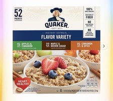 Quaker Instant Oatmeal VarietyPack, 52 pk./1.46 oz.