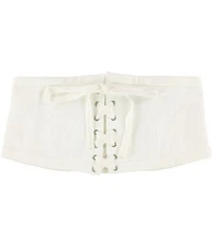 Endless Rose Womens Corset Wide Belt, white, M