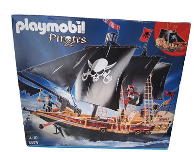 PLAYMOBIL 6678 GROSSES PIRATENSCHIFF KOMPLETT MIT BAUPLAN UND ORGINALKARTON