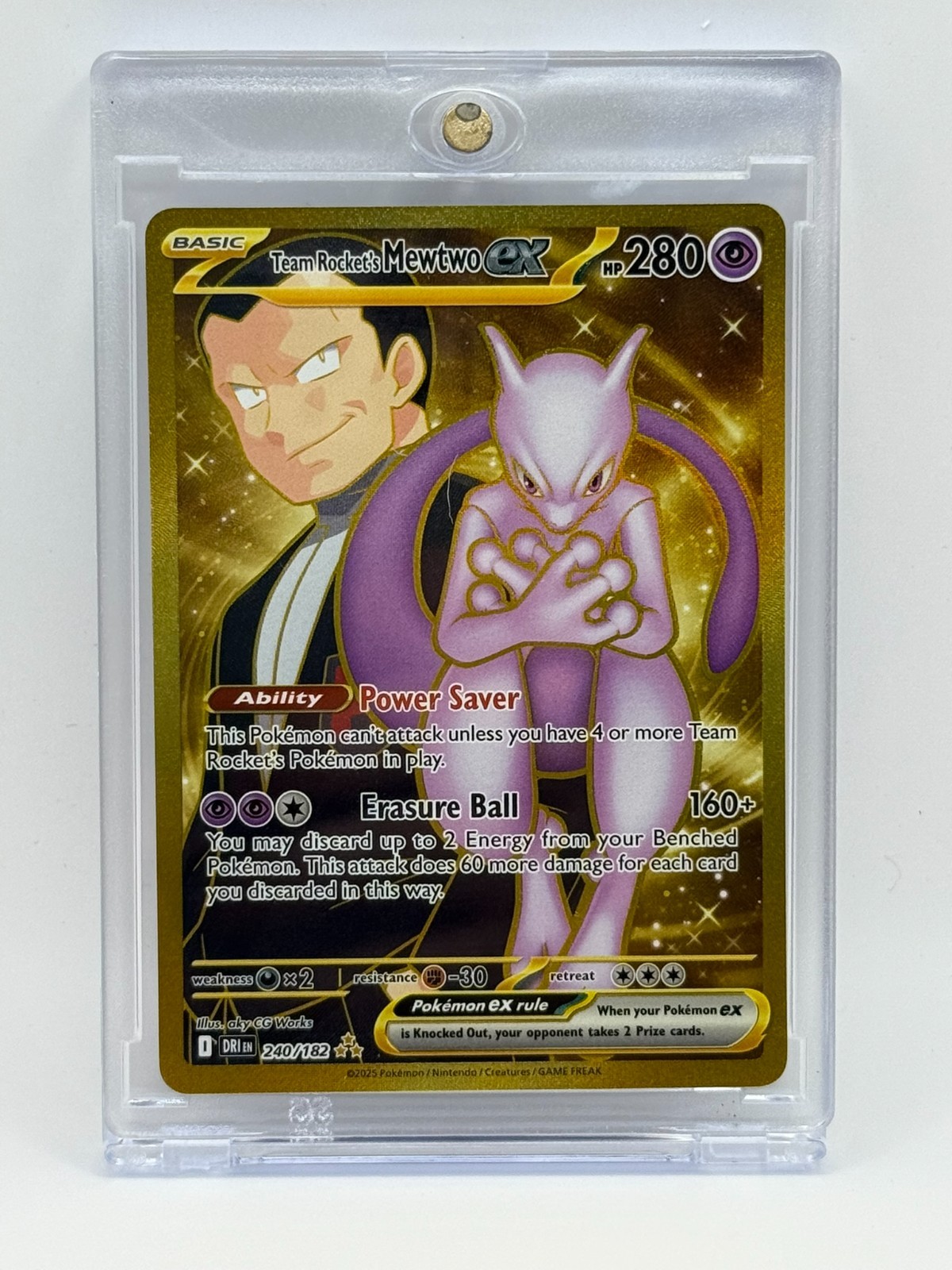 Team Rocket's Mewtwo ex 240/182 Sv10: Destined Rivals Secret Hyper Rare 01525