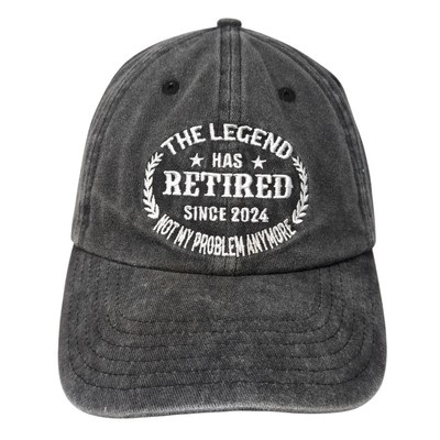 The Legend Has Retired Slideback Hat Gray One Size Solid Embroidered