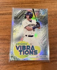 Sal Frelick 2022 Bowman Chrome Prospects Virtuosic Vibrations Refractor NRMT+