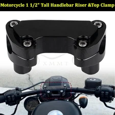 1 1/2" Tall Handlebar Riser Top Clamp Kit For Harley Dyna Street Bob Sportster