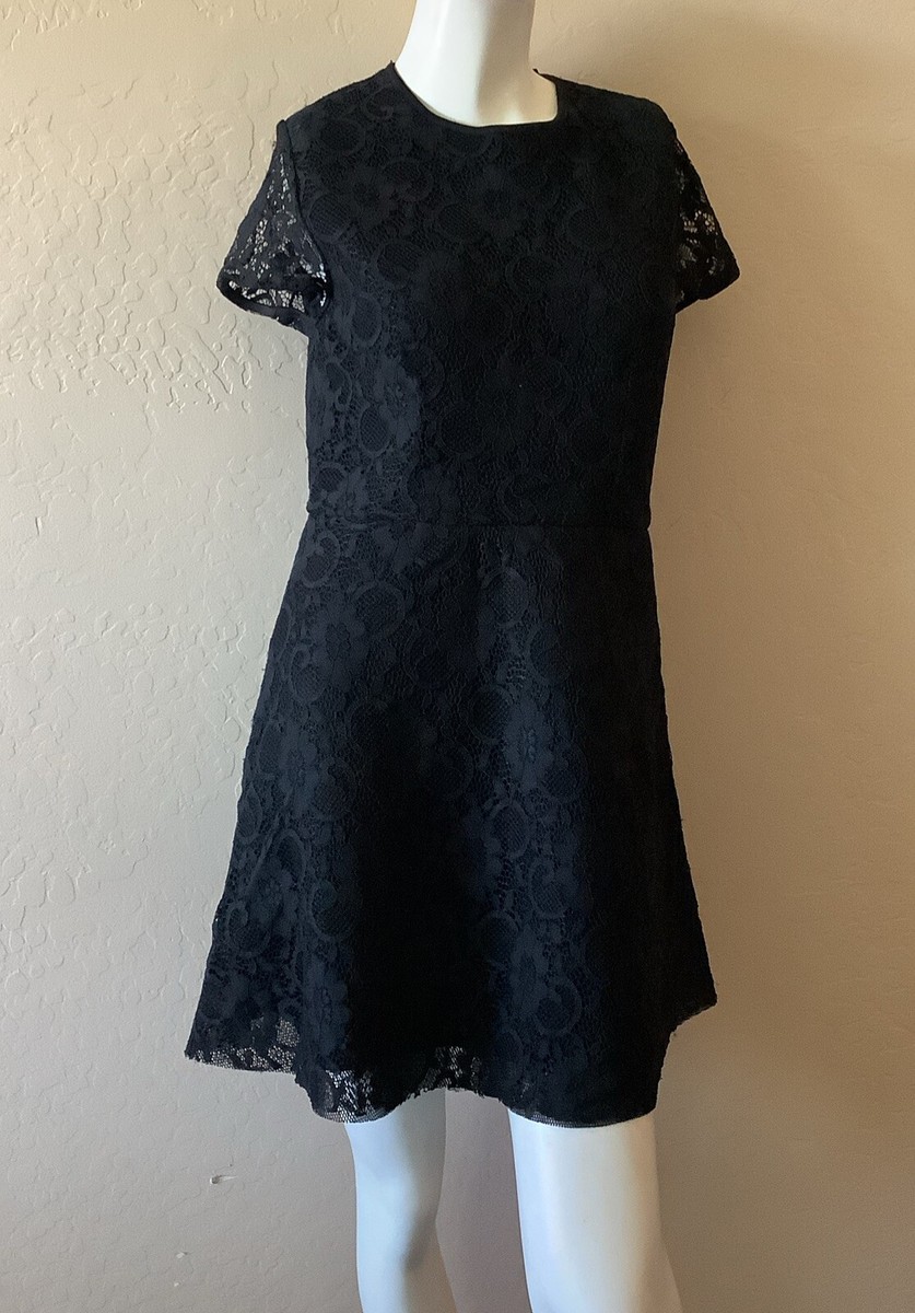 Forever 21 Black Lace Sheath Dress Sz L | eBay