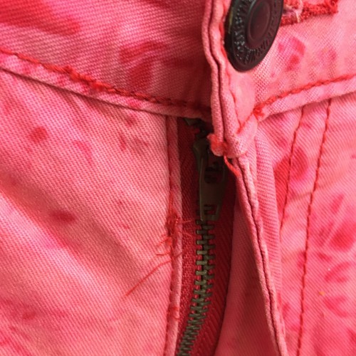 Robins Jeans 42x32 Pink Denim Tie Dye Straight Studded Pockets Rhinestone Mens - Picture 4 of 18