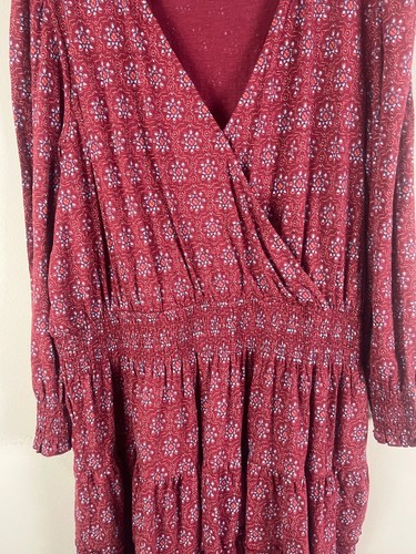 Fat Face Women's Viscose Dresses Sz US 20 UK 22 Floral Vneck Elastic Waist Red - Picture 4 of 13