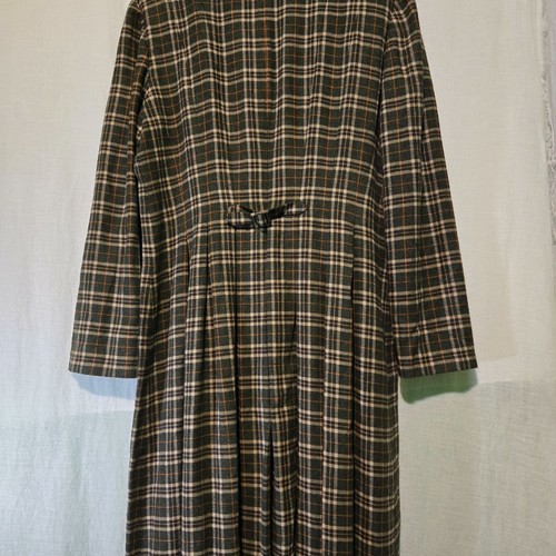 Cynthia Howie Midi Dress Women’s 12 Green Plaid Long Sleeve Button Front Vintage - Picture 3 of 11