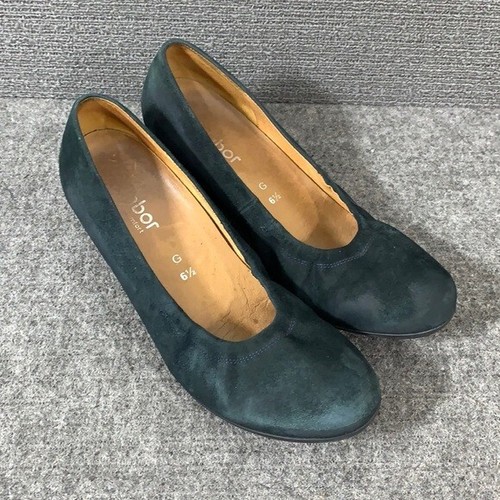 Gabor Wedge Pumps Women\u0026#039;s Size UK 6.5 US 9 Suede Slip on Heels Black |  eBay