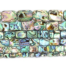 10-25mm Natural abalone shell flat rectangle loose beads strand 16"