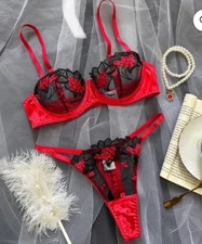 Lingerie Floral Lace Bra Set Luxury  Underwear Sexy Fairy Fine Lace