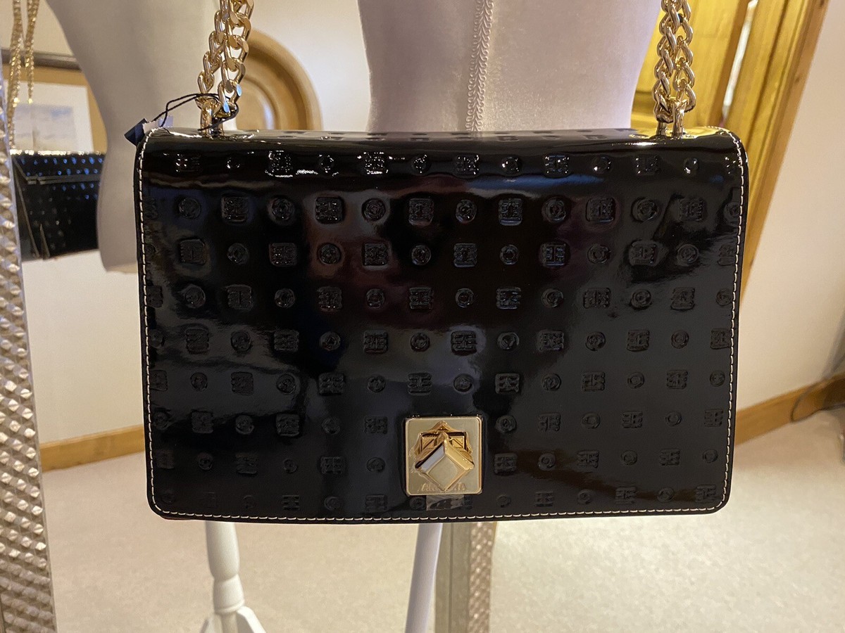 Arcadia NWT Laila Black Patent Leather Handbag Retail $350 | eBay