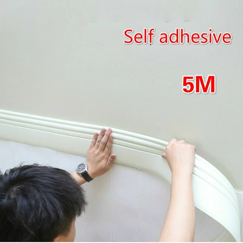 5M Self Adhesive Skirting Line Baseboard Waistline Border Wall Trim Stickers DIY - Picture 4 of 20