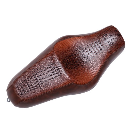Alligator Motorcycle Driver Passenger Saddle 2Up Seat For Harley Davidson Fatboy - Picture 6 of 12