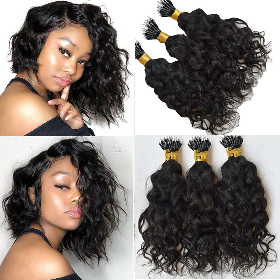 Natural Color Kinky Curly Micro Loop Hair Extension, 18 20 (2 Bundles) / Natural Color / Just The Hair