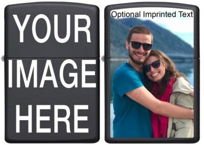 CUSTOM ZIPPO LIGHTER PERSONALIZE THIS BLACK MATTE ZIPPO LIGHTER WITH YOUR IMAGE!