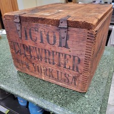 Vintage Victor Typewriter Box 1900s Old Original Rare Solid  thumbnail