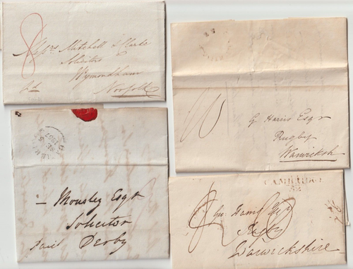 1820/37 4 LETTERS EX CAMBRIDGE COLLEGES J MACAULAY W? STAUNTON T COLES H MATTHEW