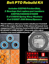 Case Ingersoll C23740, C29735, PTO CLUTCH REFRESH KIT C51456, C15515, C15557 For
