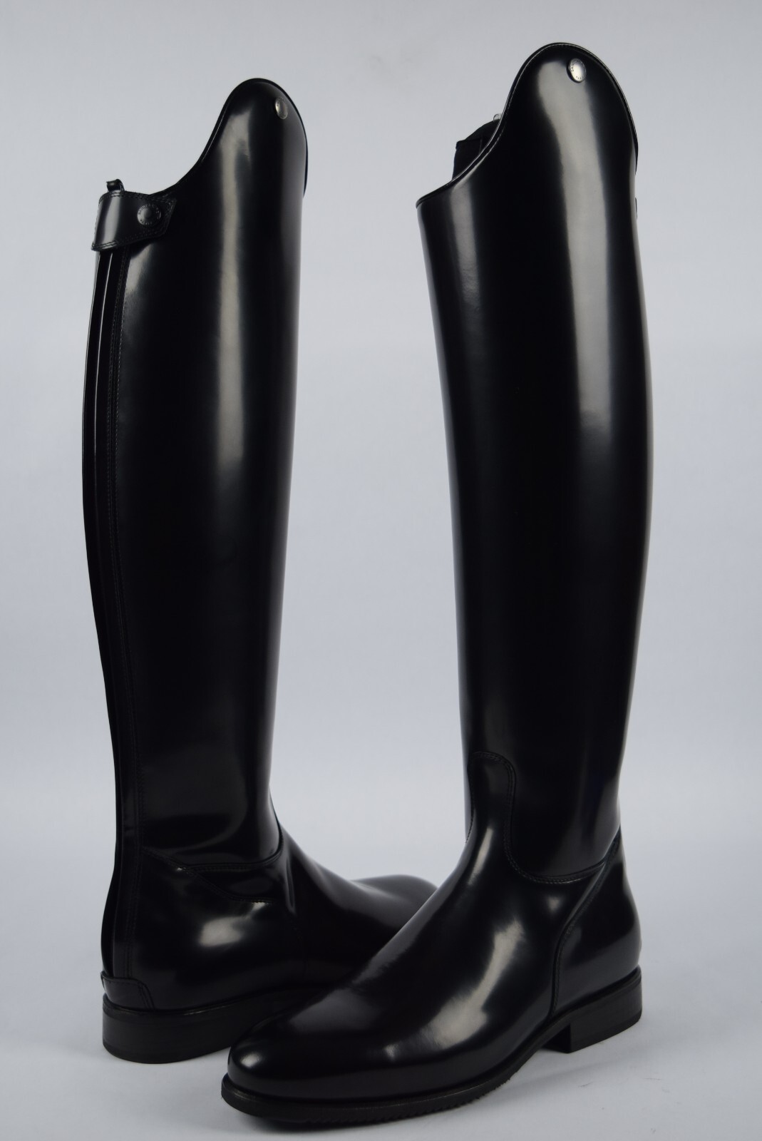 Stivali da equitazione nuovi con scatola YSL Saint Laurent DiNero Dressage in pelle verniciata taglia 40 neri