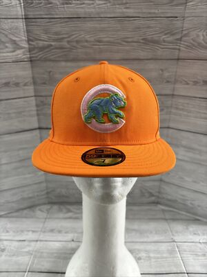 New Era Cooperstown Chicago Cubs Wrigley Stadium Orange Freeze Fitted Hat Cap 7