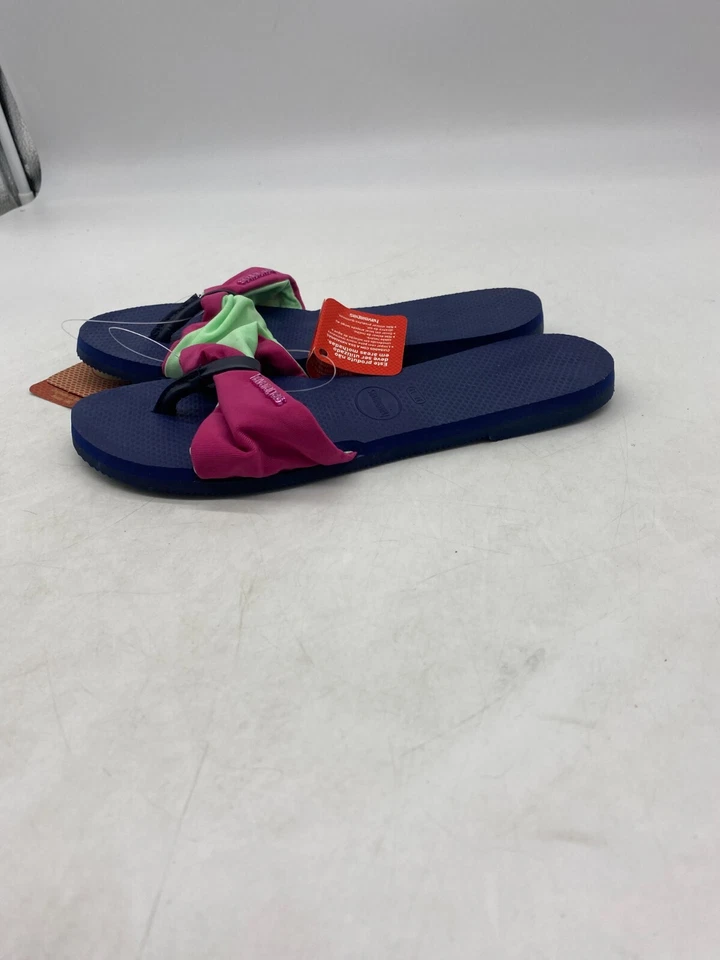 Sandalias Havaianas You St. Tropez Azul Rosa Verde Slide Tanga Para Mujer Talla 7/8 EE. UU. Foto 3 de 4