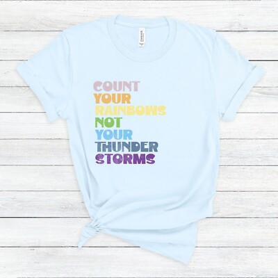Inspirational Rainbow Quote T-Shirt, Positivity Shirts, Women's Colorful  Tee