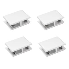 Glass Clamp 4 Pack Adjustable Double Side Aluminum Alloy Glass Shelf Support ...