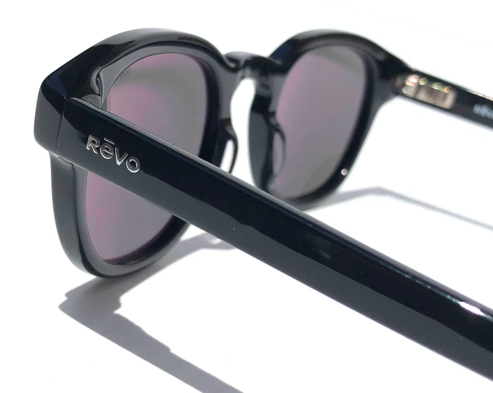 NOVO Óculos de Sol Revo STERLING Preto Brilhante POLARIZADO Cinza Grafite Lente 1255 01 GY - Imagem 4 de 4
