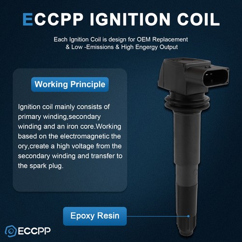 ECCPP 8 Ignition Coils For 2003 2004 2005 2006 Porsche Cayenne 4.5L V8 - Picture 3 of 7