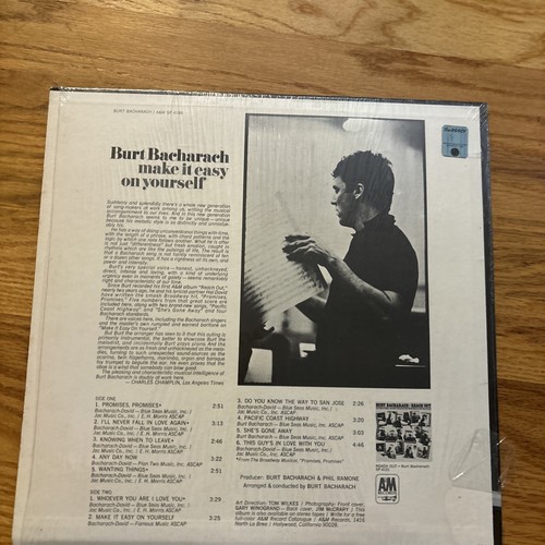 Burt Bacharach Make It Easy On Yourself LP EX A&M Light Pop (1969) in shrink - 第 3/5 張圖片