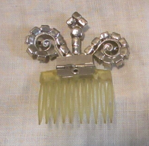 Decorative Comb Vintage Rhinestone and Faux Pearl Accent AS IS - Bild 5 von 6