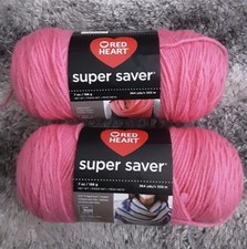 2 New Red Heart  Perfect Pink - 7oz, 4 ply Super Saver Skein  364 yd