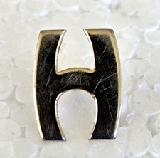 Vintage Letter H Silver Tone Lapel Tie Pin 11/16"
