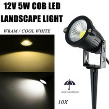 10X 12V 5W Spot Landscape Light IP65 Spotlight Cool/Warm White LED COB Lamp