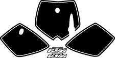 02-08 KTM 50 SX Number Plate Sticker Kit Decal Graphic graphics plates ktm50 blk