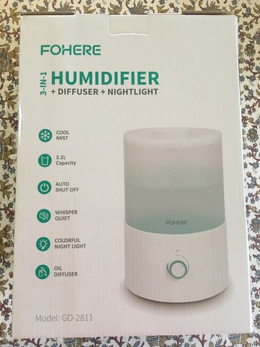 Umidificatore diffusore olio essenziali a ultrasuoni - 3,2lt - 27mq - 25w