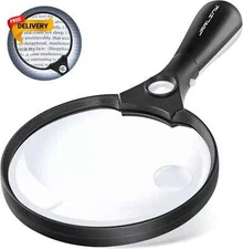 Large Magnifying Glass with Light 10X 20X 45X Illuminated Handheld Magnifier....