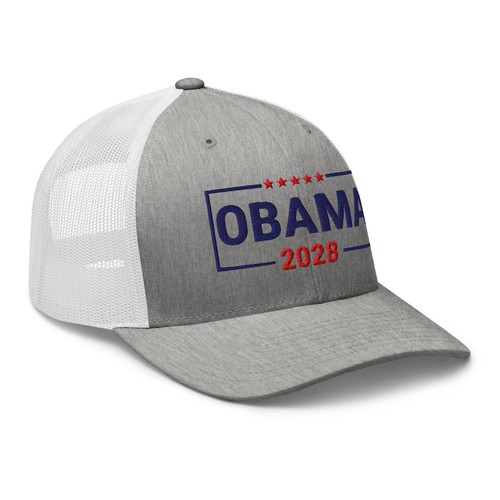 Obama 2028 hat Obama for president 2028 Trucker Cap embroidered Obama 3rd term  - Picture 4 of 10