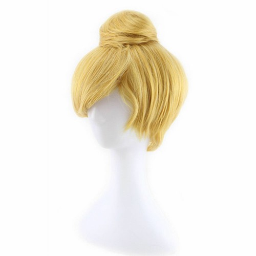 New Anime Tinker Bell Blonde Womens Girls Hair Cosplay Party Halloween Wig + Cap - Picture 3 of 4