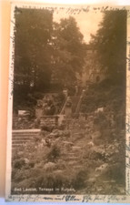 Pocztówka: "BAD LAUSICK -Taras w parku zdrojowym" (17.12. 1942 )