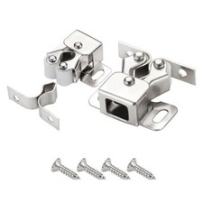 High Quality Silver Double Roller Catch Latch for Cupboard and Commode 10 Pack