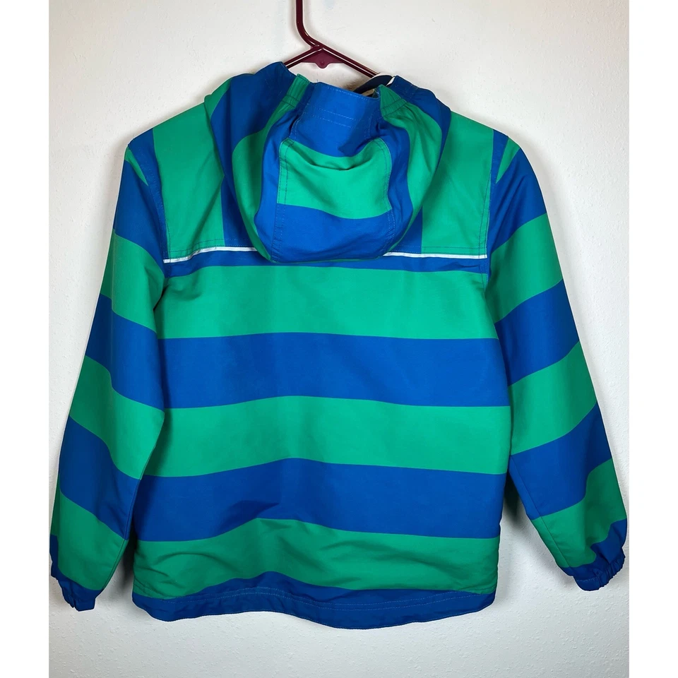 Hanna Andersson Jacket Boys Wind At Your Back Anorak Sz 140 - 10 Hood Blue Green - Image 2 of 4
