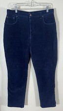 Vintage Bill Blass Jeans Blue High Rise Corduroy Pants Petites 16P Mom Womens