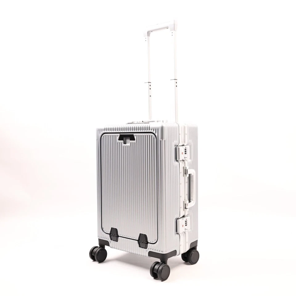 Hard Shell Carry On Suitcase 20" Aluminium Frame Laptop Compartment + Cup Holder - Image 2 of 4