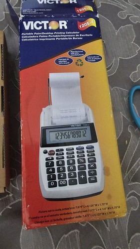 VICTOR 1205-4 Portable Desktop Calculator,LCD,12 Digit 4KXF4 Sealed In Pic - Picture 4 of 6