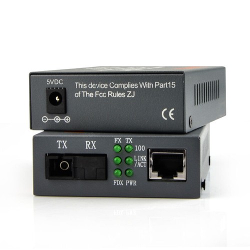 100 MBit/s Ethernet-zu-Glasfaser-Medienkonverter SC Singlemode 25 km - Afbeelding 6 van 9