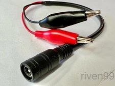 Lot 2pcs Adafruit 5.5 x 2.1mm DC Coaxial Barrel Jack to Alligator clips adapter