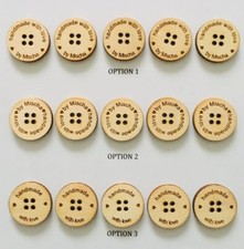 Personalised Laser-Cut Wooden Buttons – 1” for Knitted & Crochet Projects
